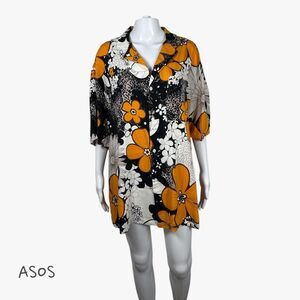 ASOS Men's Floral Print Oversized Button Up Sz S